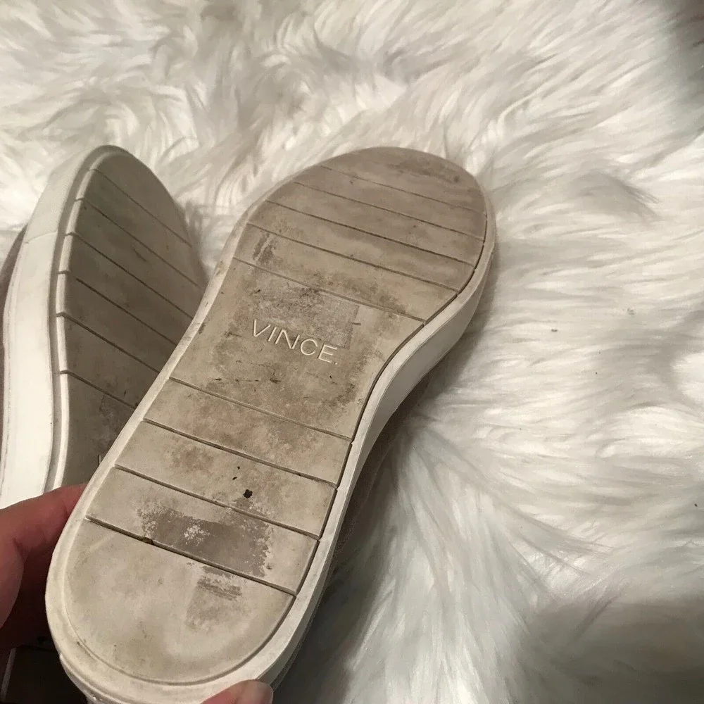 Vince Shoes Newlyn Chelsea High Top Sneakers Pull On Suede Cream Womens 7M EU37 - Picture 7 of 8